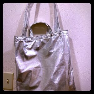 Glam metallic tote
